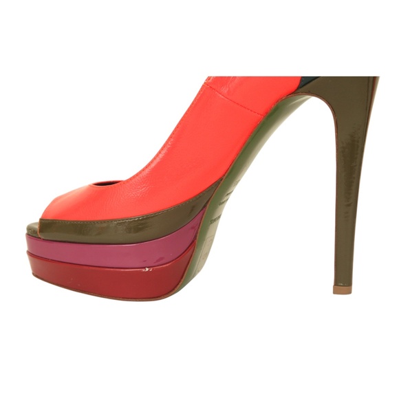 RUTHIE DAVIS Platform Pump POPSICLE Patent Leather Peep Toe Purple Heels 38.5 - Picture 8 of 11